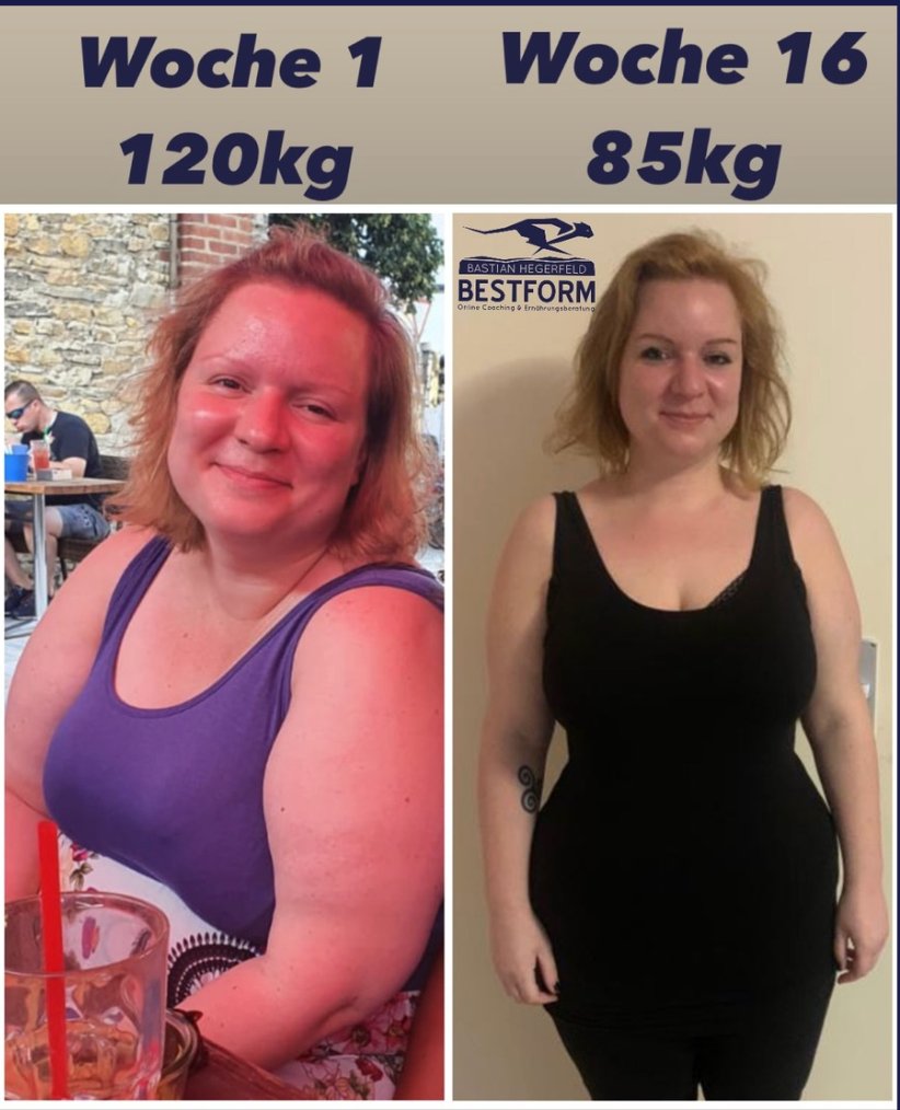Klientin: 120 → 85 kg
