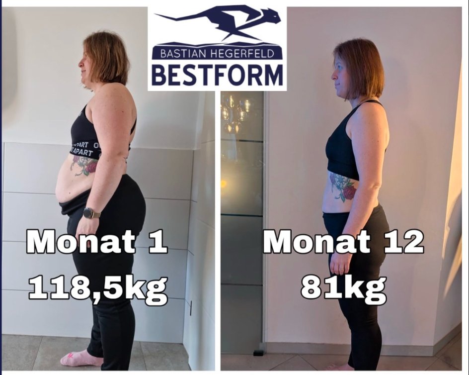 Klientin: 118,5 → 81 kg